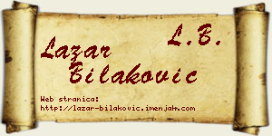 Lazar Bilaković vizit kartica